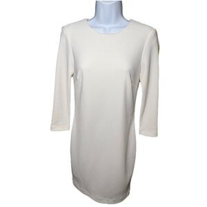 Maia Jacquard Mini Dress Size 4 White Long Sleeve 33122